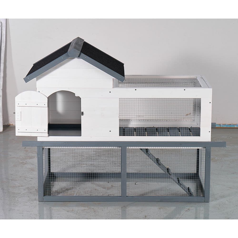 27.1 in. W x 40.9 in. H Wood Garden Fence Waterproof Chicken Coop and Rabbit Hutch Complete with a Roof, Stairs price history on PriceWatchPro