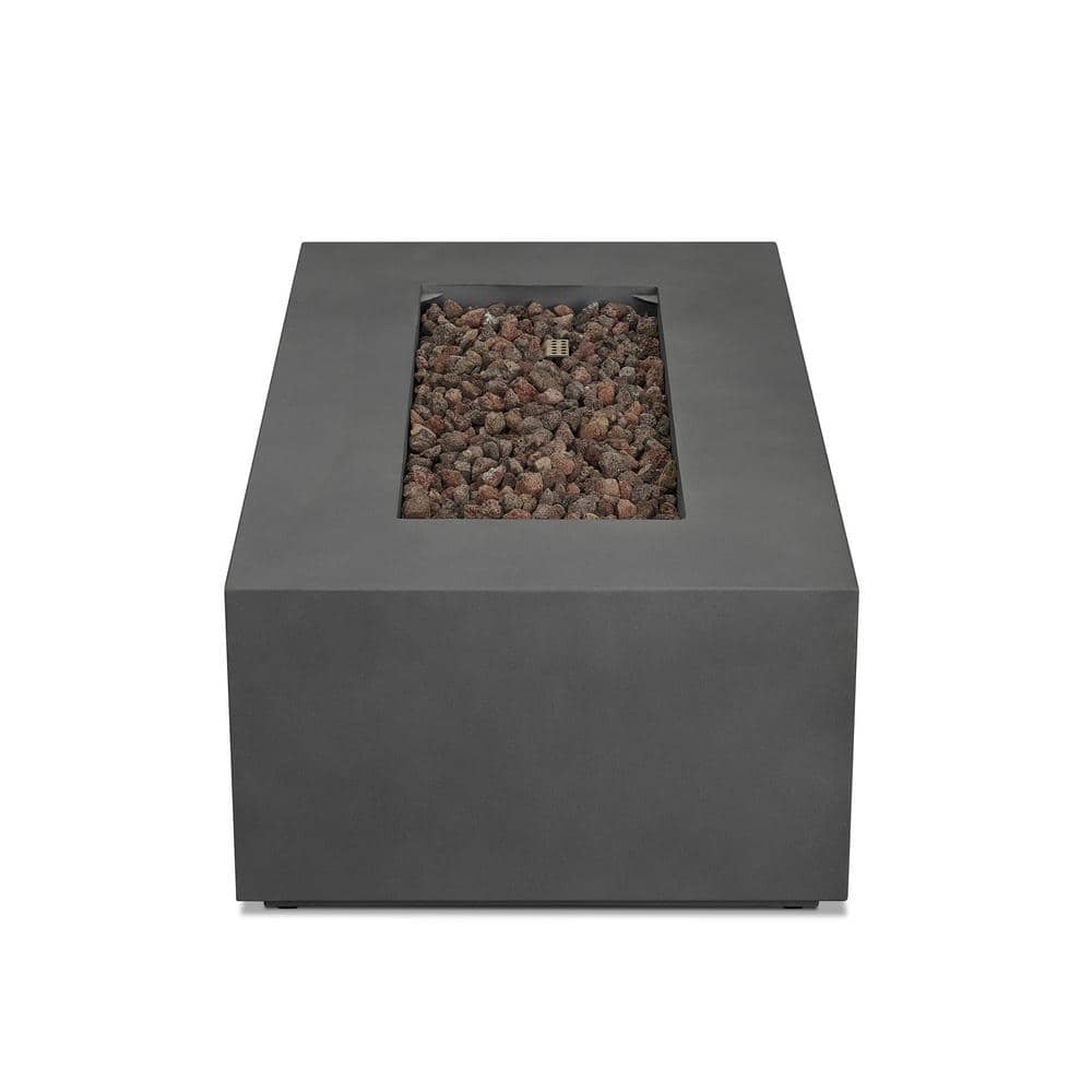 Weathered Slate Rectangular Gas Fire Pit Table
