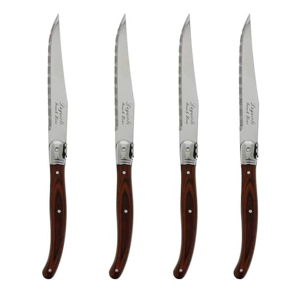 Laguiole Steak Knife Set (6) – Pine Wood Block – Top Knife Depot