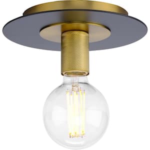 Trimble Collection 8 in One-Light Brushed Bronze 9 in. Flush Mount