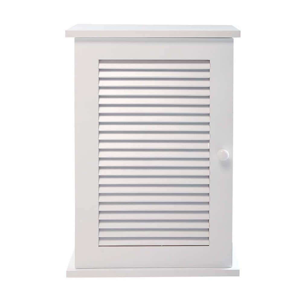 13.8 in. W x 6 in. D x 21 in. H White Wall Mounted Linen Cabinet with 3 Tie