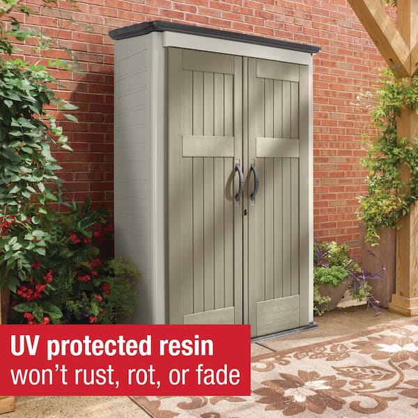 Rubbermaid 4 ft. W x 2.5 ft. D Vertical Shed 1887157 - The Home Depot