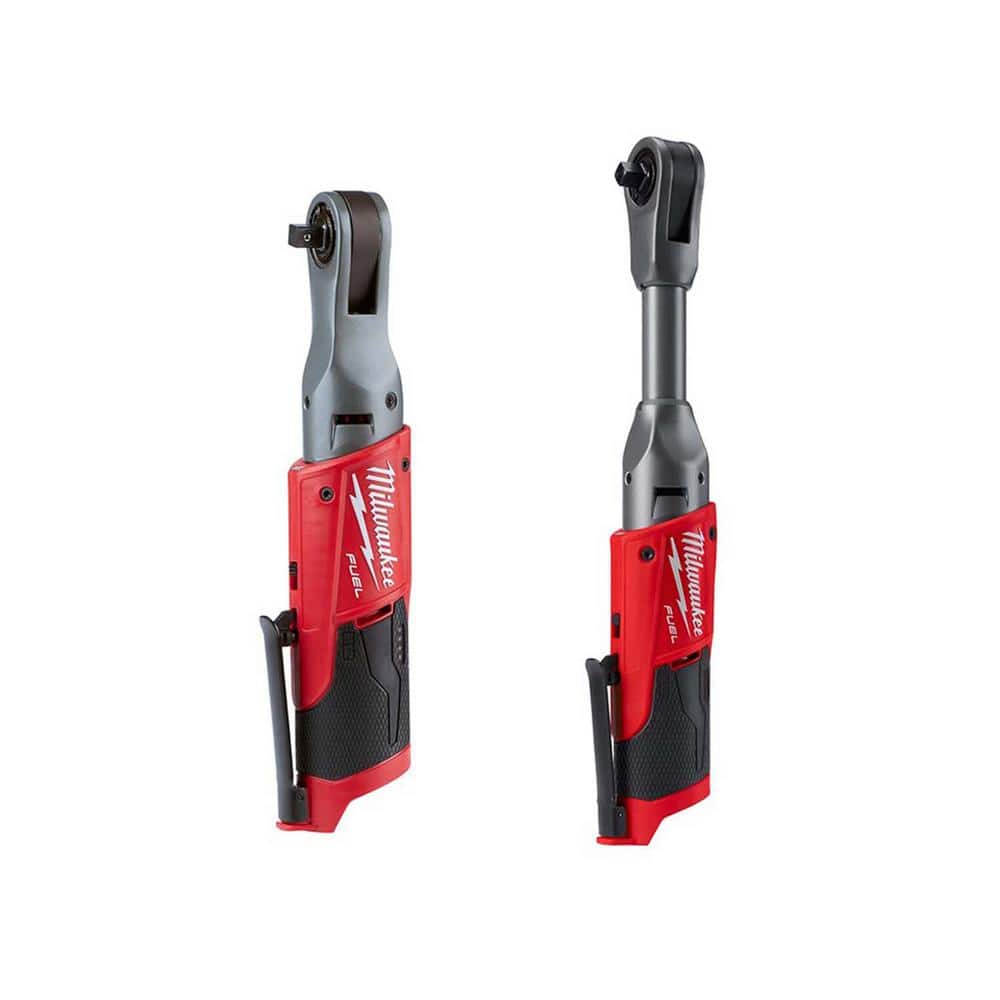 Milwaukee M12 FUEL 12V Lithium-Ion Brushless Cordless 3/8 in. Ratchet and Extended Reach Ratchet Combo Kit (Tool-Only) -  2557-20-2560-20