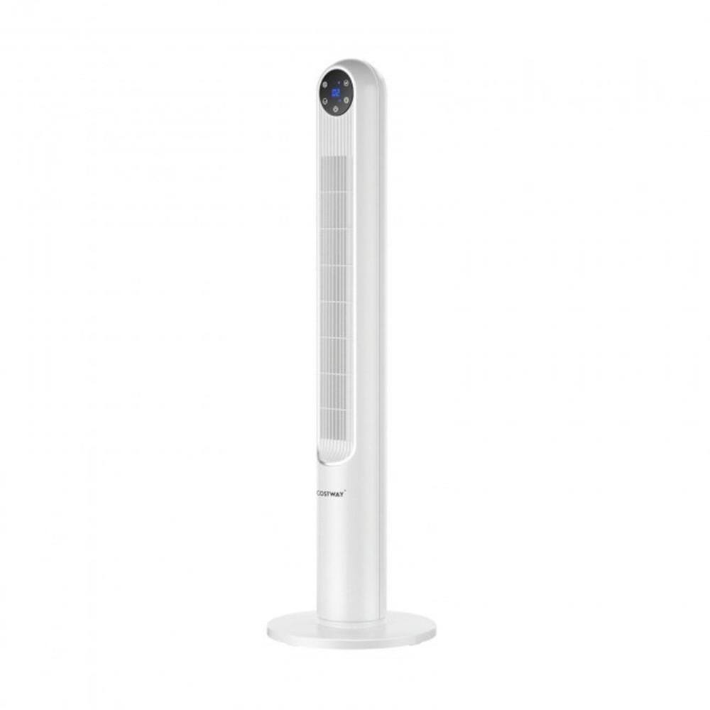 Aoibox 42 in. 80Degree Tower Fan with Smart Display Panel and Remote Control in White HDDB1125