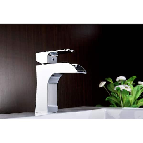Forza Series Single Hole Single-Handle Low-Arc Bathroom Faucet in Polished Chrome
