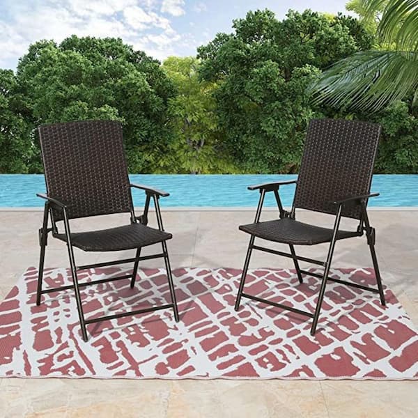 Mainstays 43 x 20 Black & Tan Palm Outdoor Dining Chair Cushion - Each