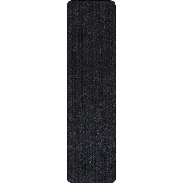 Old Black 7 in. x 24 in. Indoor Carpet Stair Treads Slip Resistant Backing (Set of 15)