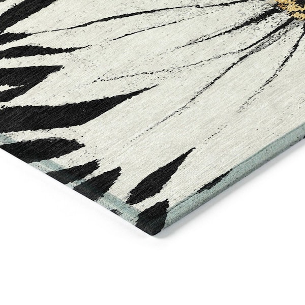 Chantille Machine Washable Indoor/Outdoor Abstract ACN2263 Black 8 ft. x 8 ft. Area Rug