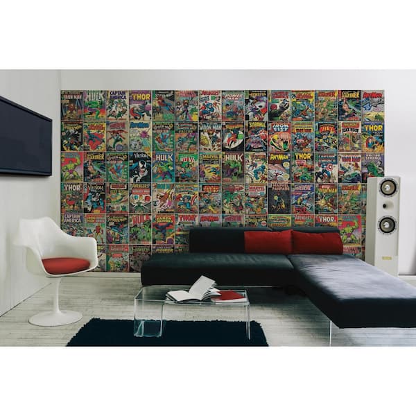 Marvel Comic Cover Yellow Vinyl Peelable Roll (Covers 63 sq. ft.)