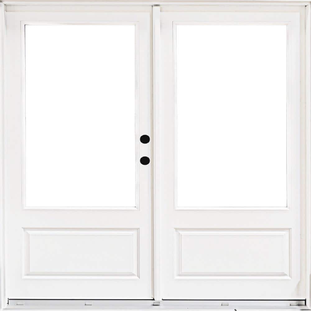 72 in. x 80 in. Fiberglass Smooth White Left-Hand Inswing Hinged 3/4 Lite Patio Door price history on PriceWatchPro