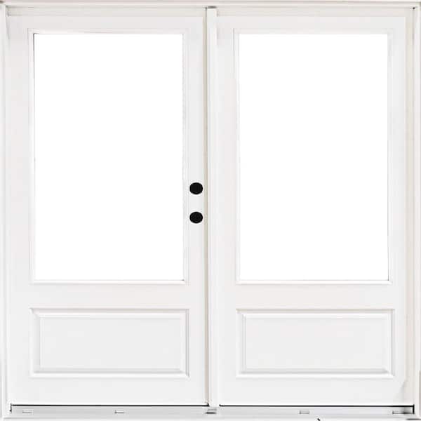 MP Doors 72 in. x 80 in. Fiberglass Smooth White Left-Hand Inswing Hinged 3/4 Lite Patio Door