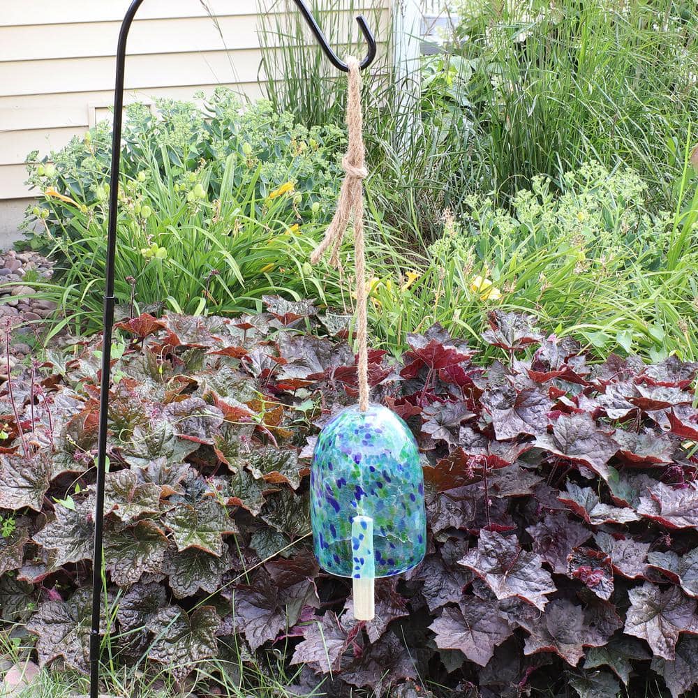 Blue and Green Speckled Glass Wind Chime Bell