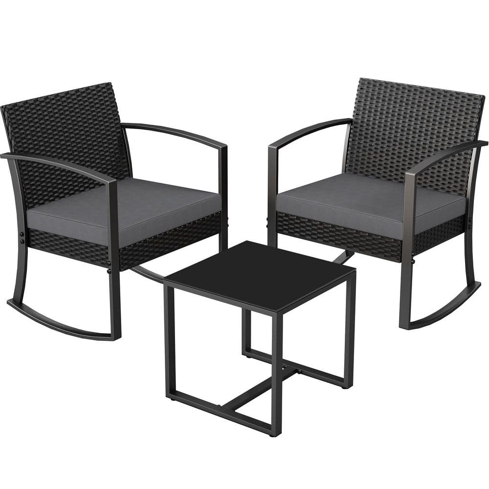 2 - Person Patio Chatting Set with Square Table , Gray Cushions price history on PriceWatchPro