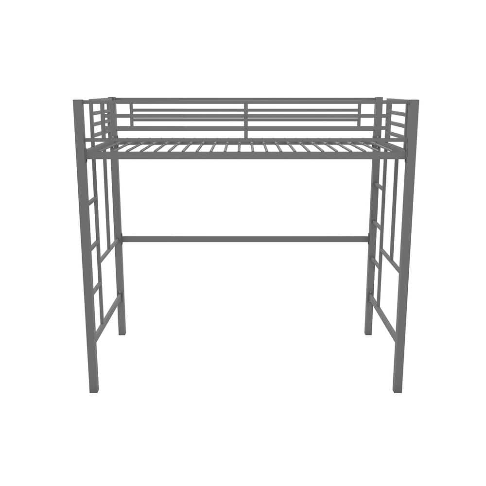 DHP Benjamin Twin Metal Loft Bed, Silver DE35607 - The Home Depot