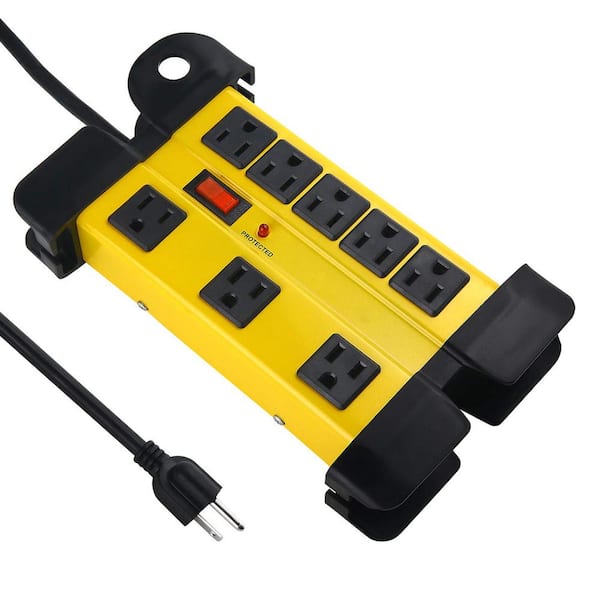 Heavy Duty Industrial Power Strip 8-Outlet Surge Protector 1200 Joules 15 Amp Multiple Outlets