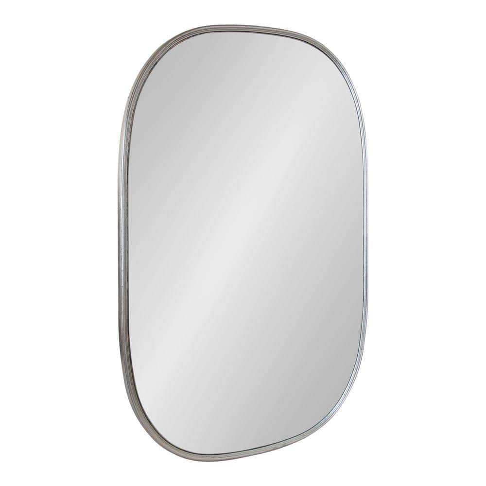 Kate and Laurel Caskill 35 in. x 23 in. Classic Oval Framed Silver Wall Accent  Mirror 219623 The Home Depot