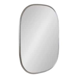 Caskill 35 in. x 23 in. Classic Oval Framed Silver Wall Accent Mirror