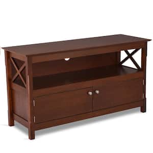 44 in. Brown TV Stand Console Wooden Storage Cabinet Television Stand