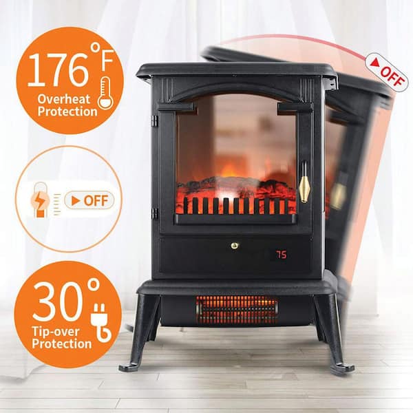 19 1500W Infrared Electric Fireplace Stove, 3-Sided View, Realistic Flame,  Overheat Protection, CSA Certified - For Small Spaces - Yahoo Shopping