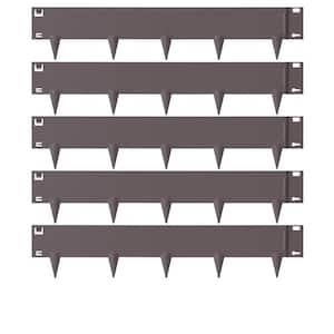 Steel Landscape Edging 5-Pack, 39 in. L x 4 in. H Strips. 0.06 in. W. Hammer-in Border, Bendable for Yard, Rustic Brown