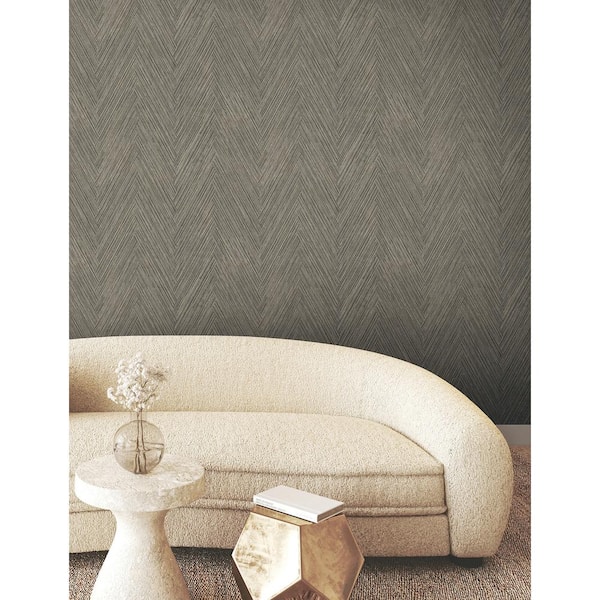 Thatched Chevron Charcoal Wallpaper Roll