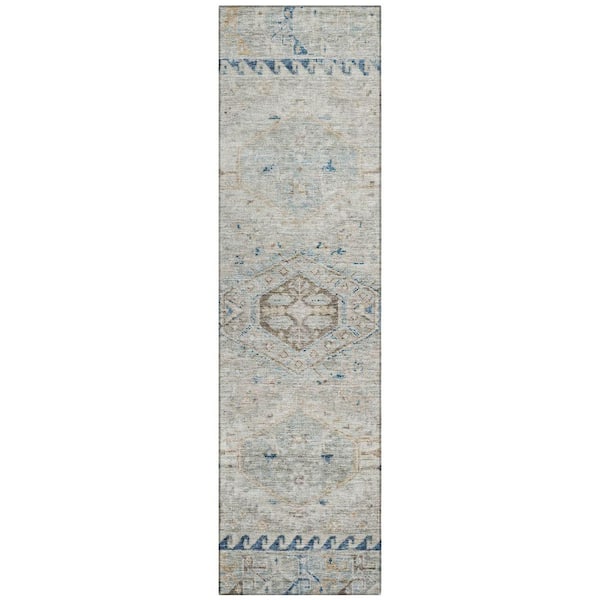 Chantille Machine Washable Indoor/Outdoor Abstract ACN2357 Linen 2 ft. x 7 ft. Runner Rug
