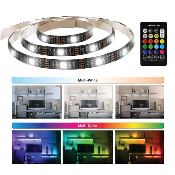 Energizer 6.5 ft. LED Multi-Colored Integrated Smart Light Strip Under  Cabinet Light with USB Wall Charger EIS2-1002-RGB - The Home Depot