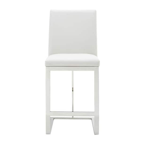 Frankie 30 in. White Metal Counter Stool