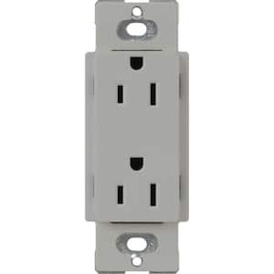 Claro Tamper-Resistant Duplex Receptacle, 15-Amp, Gray (CARS-15-TR-GR)