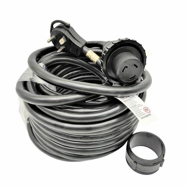 parkworld 50 ft. 10/3 RV Shore Power 30 Amp 125-Volt TT-30P to Twist Locking L5-30R Adapter Extension Cord