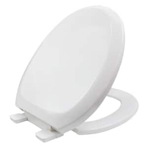 Round Molded Plastic Slow Close, Easy Remove, Adjustable Hinge Front Toilet Seat in White 15-1/4" x 13-3/4" x .67"