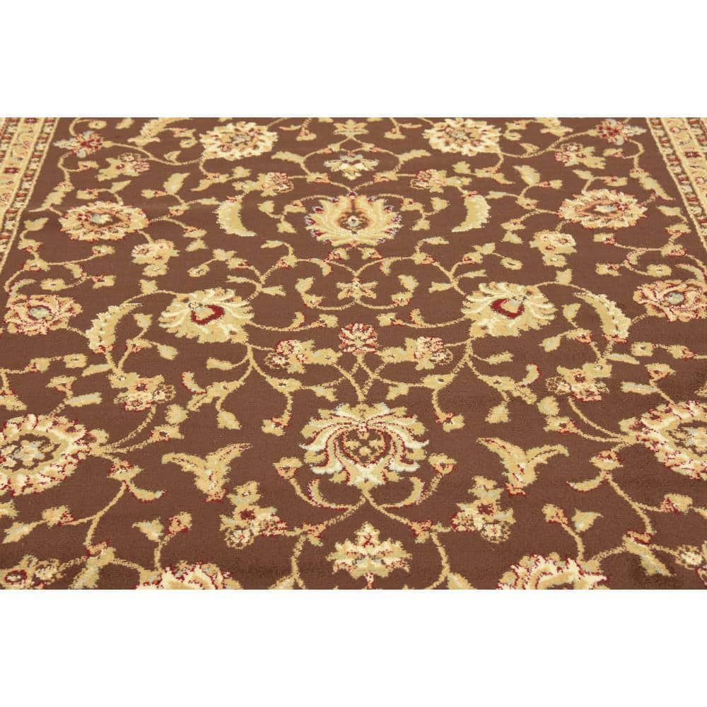 Brown Rectangular Stain-Resistant Synthetic Indoor Rug 7'10 x 10'