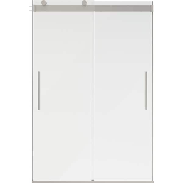 Classic 500 43-3/8 to 47-3/8 in. W x 71-1/8 in. H Frameless Sliding Shower Door in Nickel with 5/16 in. Clear Glass