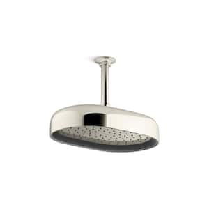 Statement Oblong 1-Spray Patterns 1.75 GPM 12 in. Ceiling Mount Rainhead Fixed Shower Head in Vibrant Polished Nickel