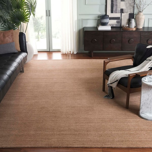 Mirage 8 ft. x 10 ft. Natural Solid Striped Area Rug