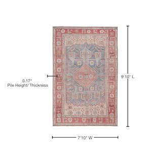 Cassander Pink/Blue 7 ft. 10 in. x 9 ft. 10 in. Bohemian Rectangle Area Rug