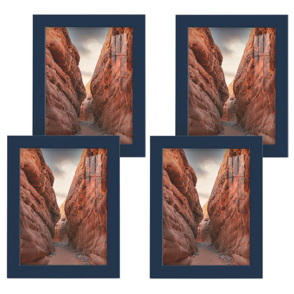 Wexford Home Modern 6 in. x 8 in. Dark Blue Picture Frame (Set of 4