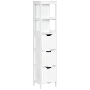 Narrow 11.75 in. W x 11.75 in. D x 55.75 in. H White Linen Cabinet
