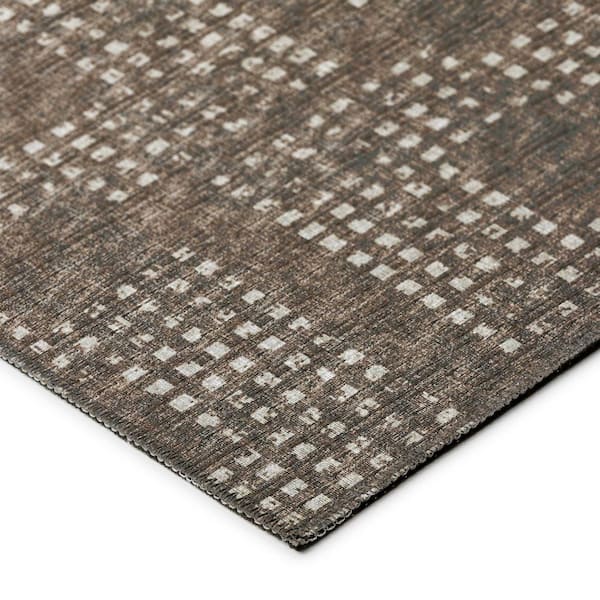 Eleanor Brown 8 ft. x 8 ft. Geometric Indoor/Outdoor Washable Area Rug