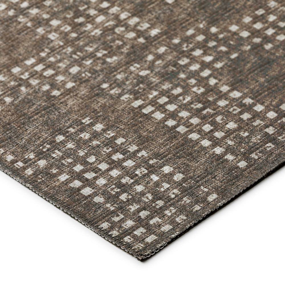 Brown Geometric Chenille 9' x 12' Washable Area Rug