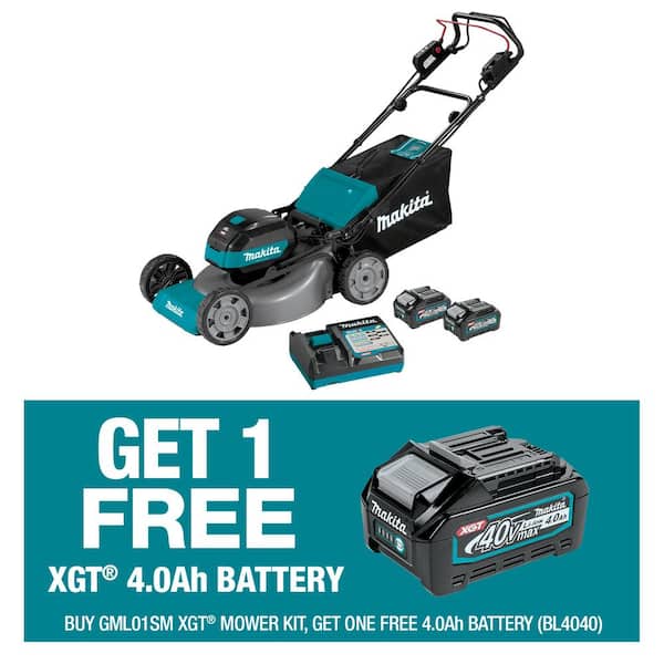 Makita 40-Volt max XGT Brushless Cordless 21 in. Walk Behind Self-Propelled Lawn Mower Kit (4.0Ah) with XGT 4.0Ah Battery