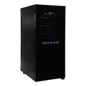 24 Bottle Dual Zone Wine Cooler, Black, 2.4 cu. ft. (68L) Freestanding Wine Fridge