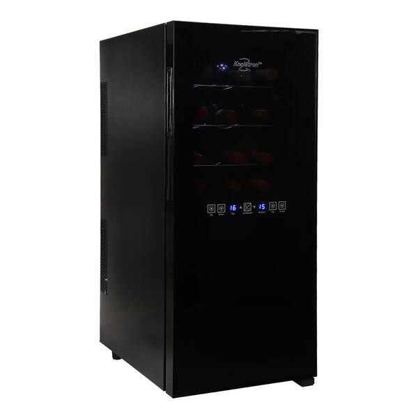 Koolatron 24 Bottle Dual Zone Wine Cooler, Black, 2.4 cu. ft. (68L