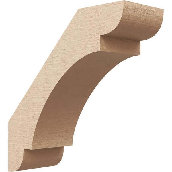 Ekena Millwork 5 in. x 14 in. x 14 in. Olympic Rough Cedar Woodgrain Timberthane Polyurethane Knee Brace, Primed