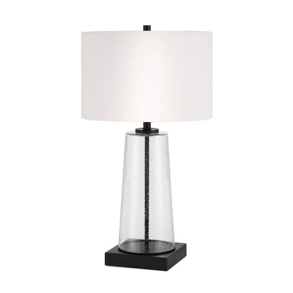 HomeRoots 27 in. White Transitional Integrated LED Bedside Table Lamp ...