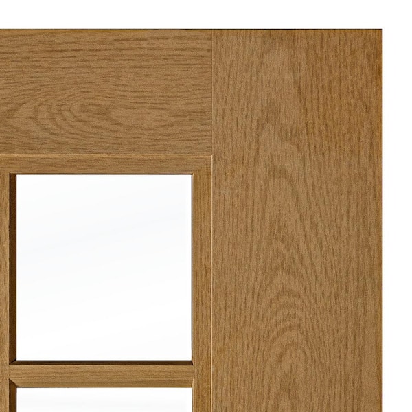 DIY RTA KIT 36in.x80in. Craftsman 6-Lite Clear Glass Left-Hand Bourbon Stain Fiberglass Ready To Assemble Front Door