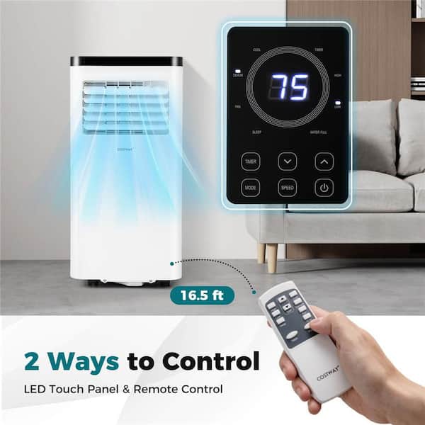 8000 BTU (ASHRAE) Portable Air Conditioner with Fan and Dehumidifier Remote Control