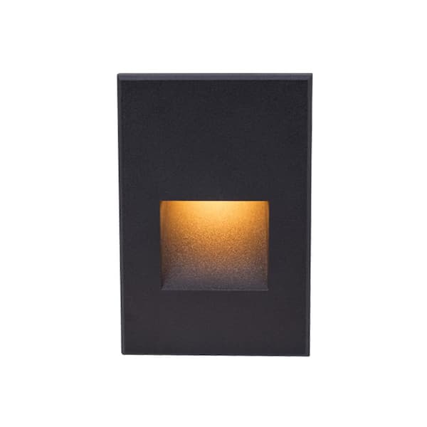 WAC Lighting 4-Watt Line Voltage 3000K Black Integrated LED Vertical Amber Wall or Stair Light