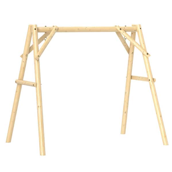 2-Person Wooden Porch Swing Frame, A-Frame Swing Stand