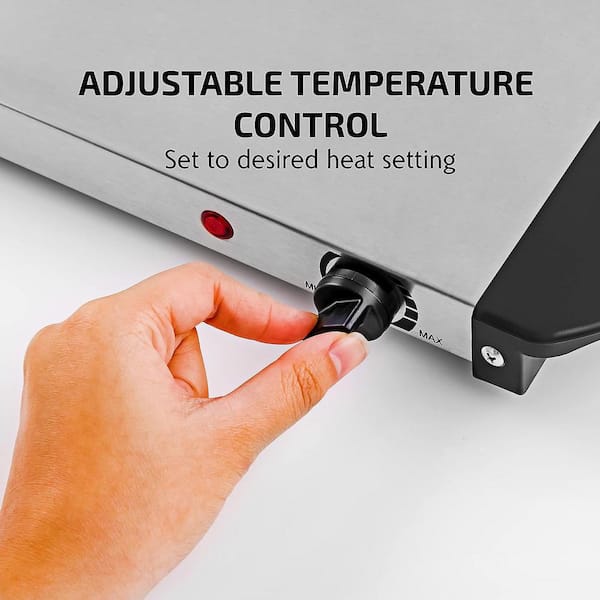 Mellerware - Gril électrique portable Hotty ! | 2200W | Anti-adhérent | 3 en 1 (Cuisinière, Assiette, Barbecue) | Régulateur de température | LED | Ouverture 180 degrés | 29 × 46 cm | Acier inoxydable